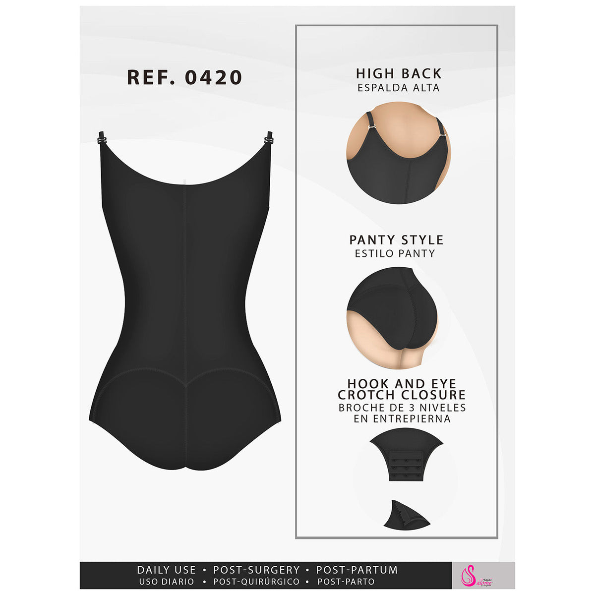 Fajas Salome 0420 | Hiphugger Body Shaper with Bra | Butt Lifter Tummy Control Shapewear