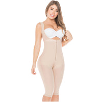 Fajas Salome 0520 | Open Bust Post Surgery Full Body Shaper for Women | Butt Lifter Knee Length Bodysuit | Powernet - Pal Negocio