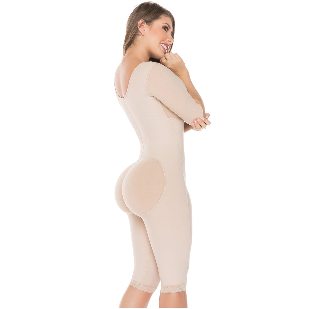 Fajas Salome 0525 Control de barriga Levantador de glúteos Rodilla y poscirugía Body Faja de cuerpo completo para mujeres