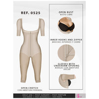 Fajas Salome 0525 Tummy Control Butt Lifter Knee And  Post Surgery Bodysuit Full Body Shaper for Women