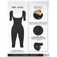 Fajas Salome 0525 Tummy Control Butt Lifter Knee And  Post Surgery Bodysuit Full Body Shaper for Women