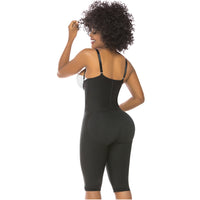Fajas Salome 0515 | Open-Bust Postpartum Bodysuit | Knee Length Full Body Shaper for Women