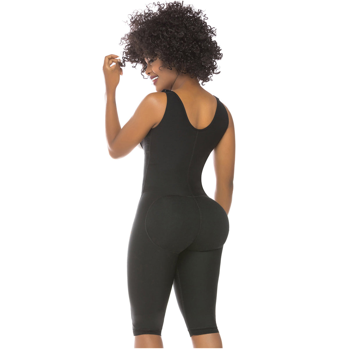 Fajas Salome 0517  Post Surgery Stage 1 Butt Lifter Full Bodysuit | Open Bust Knee Length Body Shaper for Women