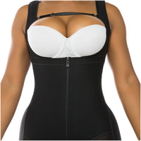 Fajas Salome 0517  Post Surgery Stage 1 Butt Lifter Full Bodysuit | Open Bust Knee Length Body Shaper for Women