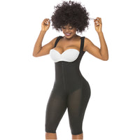 Fajas Salome 0518 | Stage 1 Post Surgery Bodysuit | Knee Length Full Body Shaper for Women | Powernet - Pal Negocio