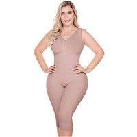 SONRYSE 010 | Colombian Shapewear Knee Lenght with Built-in bra & High Back | Post Surgery and Postpartum Use