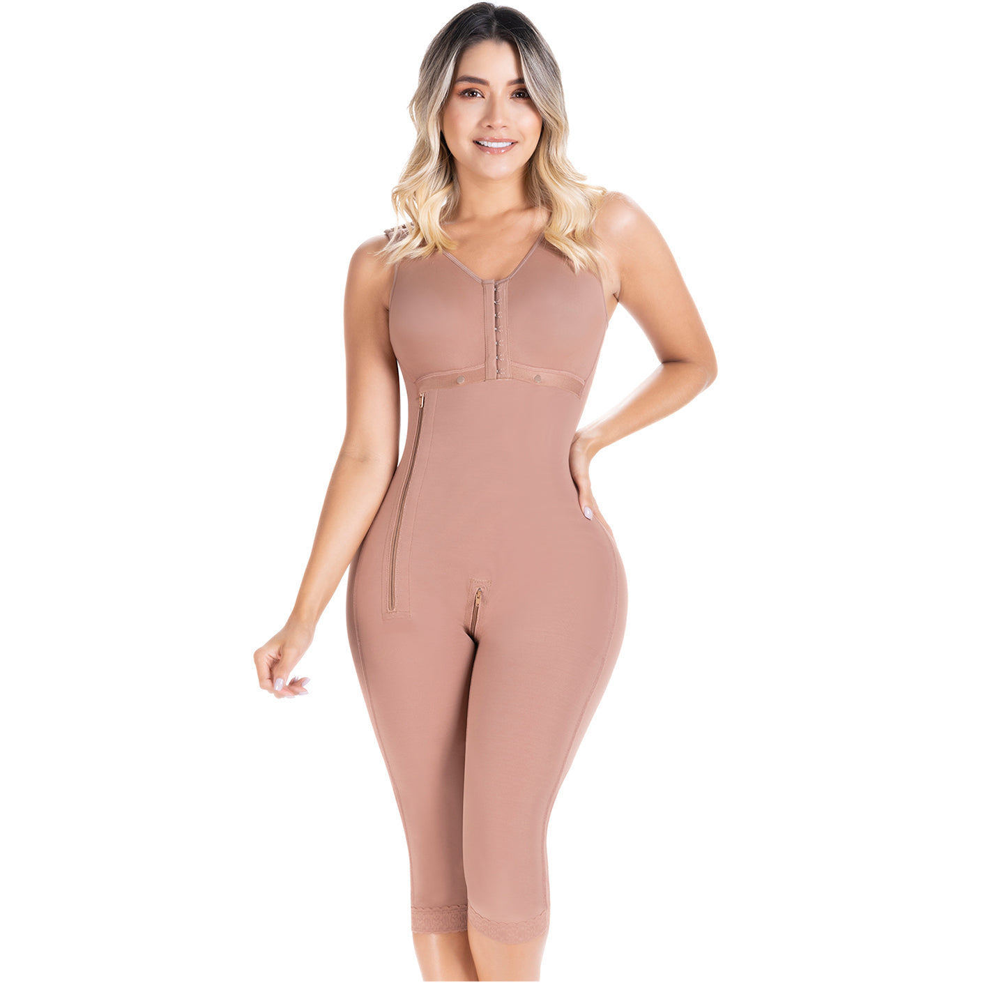 SONRYSE 014ZL  Knee Length with Built-in bra & High Back | Post Surgery and Postpartum Use