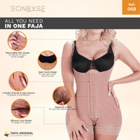 SONRYSE 068BF Postpartum & Post Surgery Tummy Tuck Lipo Compression Garment Open Bust Short Shapewear Bodysuit