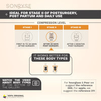 SONRYSE 068BF Posparto y poscirugía Abdominoplastia Lipo Prenda de compresión Busto abierto Fajas cortas Body