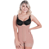 SONRYSE 068BF Postpartum & Post Surgery Tummy Tuck Lipo Compression Garment Open Bust Short Shapewear Bodysuit