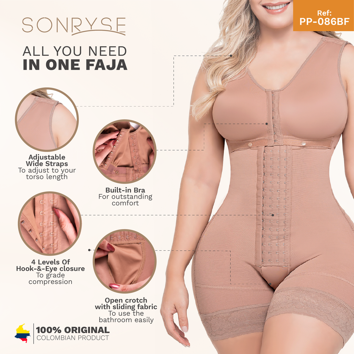 Sonryse Faja Colombiana 211BF Post Surgery LIPO/BBL Compression