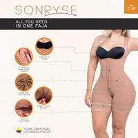 Medium Compression Mid-Thigh Body Shaper Fajas Sonryse 211BF