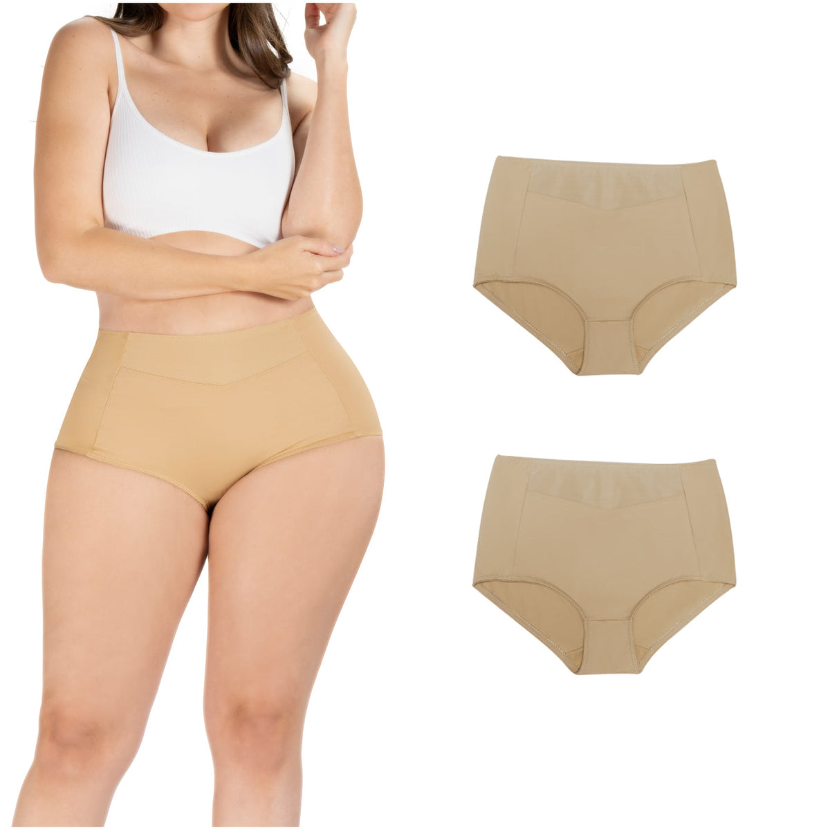 Sonryse SP645NC | 2-Pack Fajas  Tummy Control High Waist Seamless Shapewear Panties