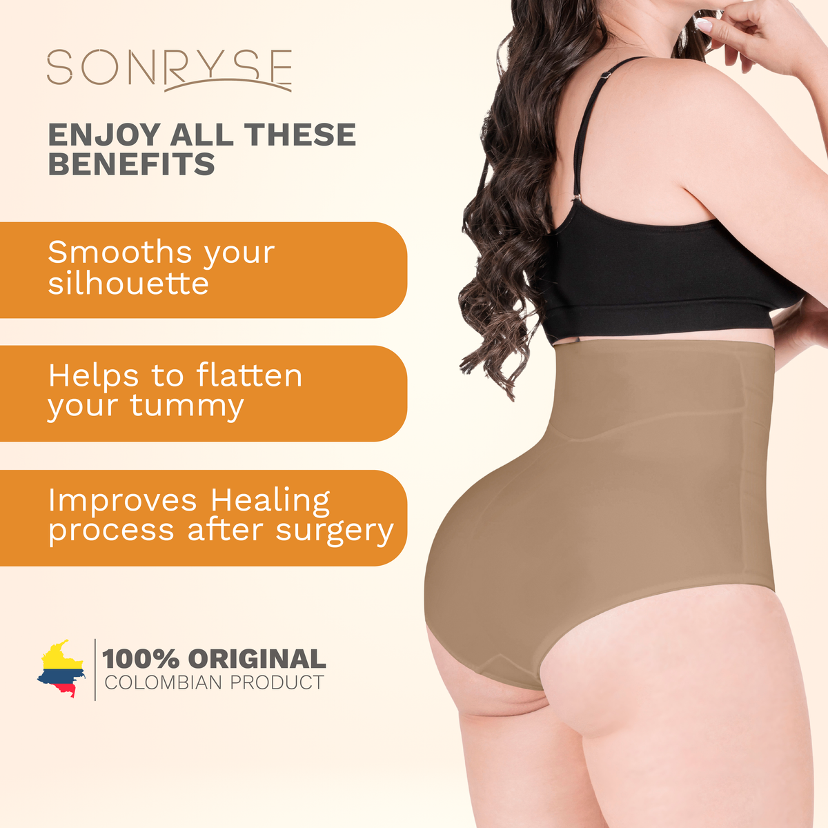 Sonryse SP607NC | 2-Pack | High Waisted Tummy Control Seamless Shapewear Panties