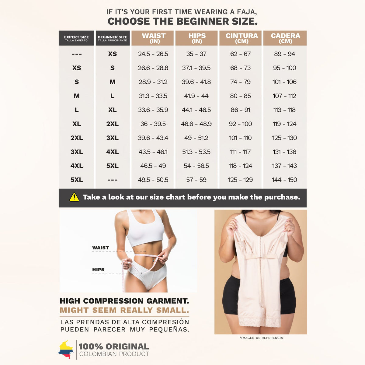 SONRYSE 014ZL  Knee Length with Built-in bra & High Back | Post Surgery and Postpartum Use
